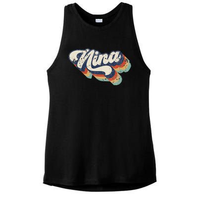 Retro Cute Nina For Grandma Best Nina Ever Mother's Day Ladies PosiCharge Tri-Blend Wicking Tank