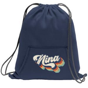 Retro Cute Nina For Grandma Best Nina Ever Mother's Day Sweatshirt Cinch Pack Bag