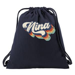 Retro Cute Nina For Grandma Best Nina Ever Mother's Day Drawstring Bag