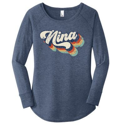 Retro Cute Nina For Grandma Best Nina Ever Mother's Day Women's Perfect Tri Tunic Long Sleeve Shirt