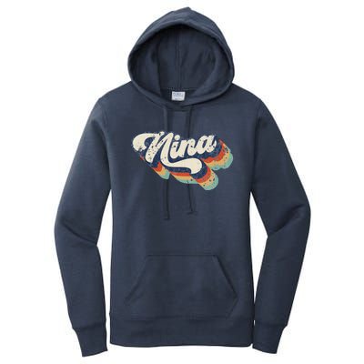 Retro Cute Nina For Grandma Best Nina Ever Mother's Day Women's Pullover Hoodie