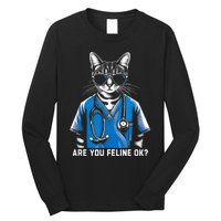 Retro Cat Nurse Gifts Nurse Week Gifts Funny Nurse Long Sleeve Shirt