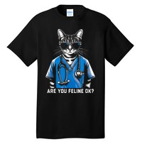 Retro Cat Nurse Gifts Nurse Week Gifts Funny Nurse Tall T-Shirt