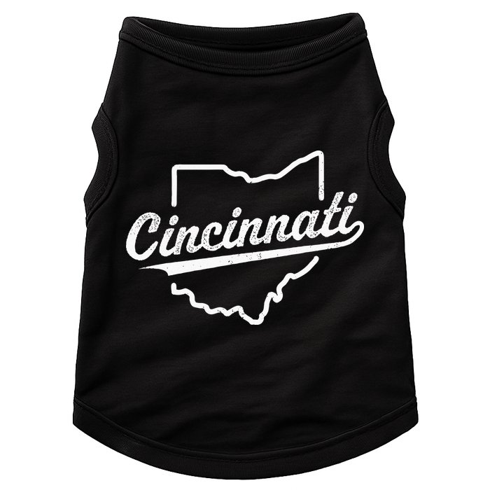 Retro Cincinnati Ohio 1788 Vintage Script Throwback Doggie Tank