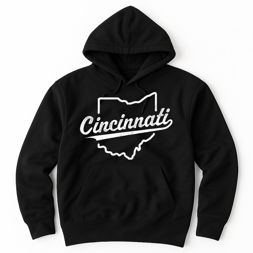 Retro Cincinnati Ohio 1788 Vintage Script Throwback Hoodie