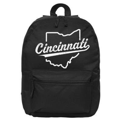 Retro Cincinnati Ohio 1788 Vintage Script Throwback 16 in Basic Backpack