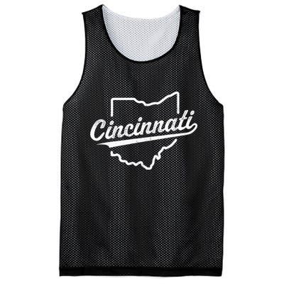 Retro Cincinnati Ohio 1788 Vintage Script Throwback Mesh Reversible Basketball Jersey Tank
