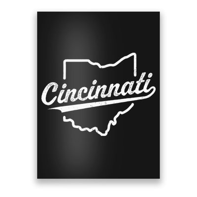Retro Cincinnati Ohio 1788 Vintage Script Throwback Poster