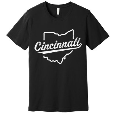 Retro Cincinnati Ohio 1788 Vintage Script Throwback Premium T-Shirt