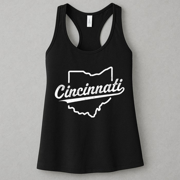 Retro Cincinnati Ohio 1788 Vintage Script Throwback Womens Tank Top