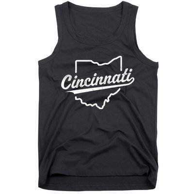 Retro Cincinnati Ohio 1788 Vintage Script Throwback Tank Top