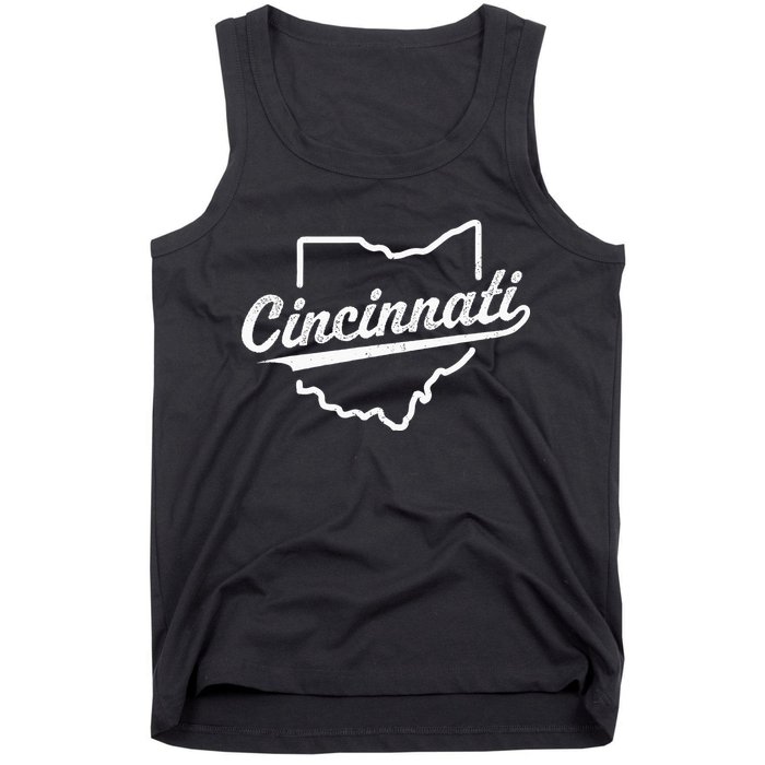 Retro Cincinnati Ohio 1788 Vintage Script Throwback Tank Top