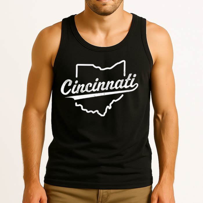 Retro Cincinnati Ohio 1788 Vintage Script Throwback Tank Top