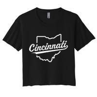 Retro Cincinnati Ohio 1788 Vintage Script Throwback Crop Top