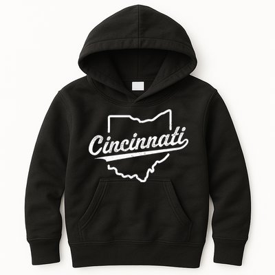 Retro Cincinnati Ohio 1788 Vintage Script Throwback Kids Hoodie