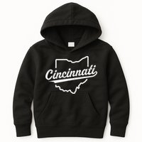 Retro Cincinnati Ohio 1788 Vintage Script Throwback Kids Hoodie