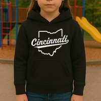 Retro Cincinnati Ohio 1788 Vintage Script Throwback Kids Hoodie
