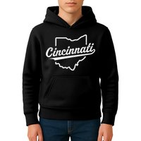 Retro Cincinnati Ohio 1788 Vintage Script Throwback Kids Hoodie