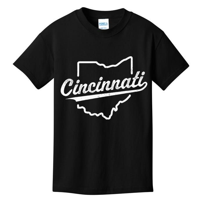 Retro Cincinnati Ohio 1788 Vintage Script Throwback Kids T-Shirt