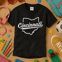 Retro Cincinnati Ohio 1788 Vintage Script Throwback Kids T-Shirt