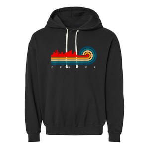 Retro City Of Denver Colorado Garment-Dyed Fleece Hoodie