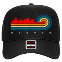 Retro City Of Denver Colorado High Crown Mesh Back Trucker Hat