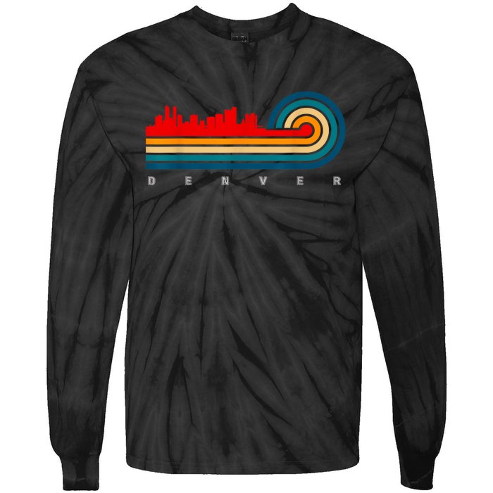 Retro City Of Denver Colorado Tie-Dye Long Sleeve Shirt