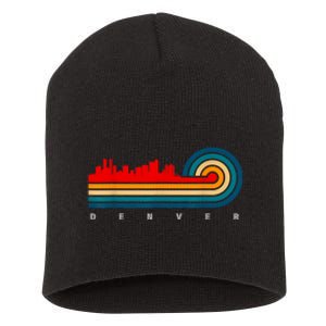 Retro City Of Denver Colorado Short Acrylic Beanie