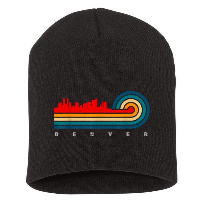 Retro City Of Denver Colorado Short Acrylic Beanie