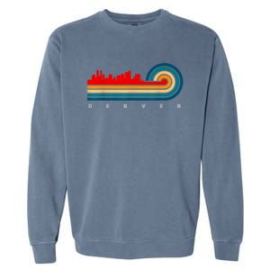 Retro City Of Denver Colorado Garment-Dyed Sweatshirt