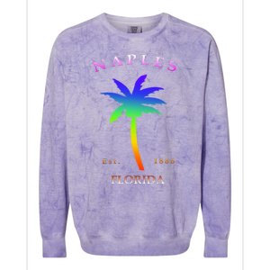 Retro Cool Original Naples Florida Beach Palm Tree Gift Colorblast Crewneck Sweatshirt