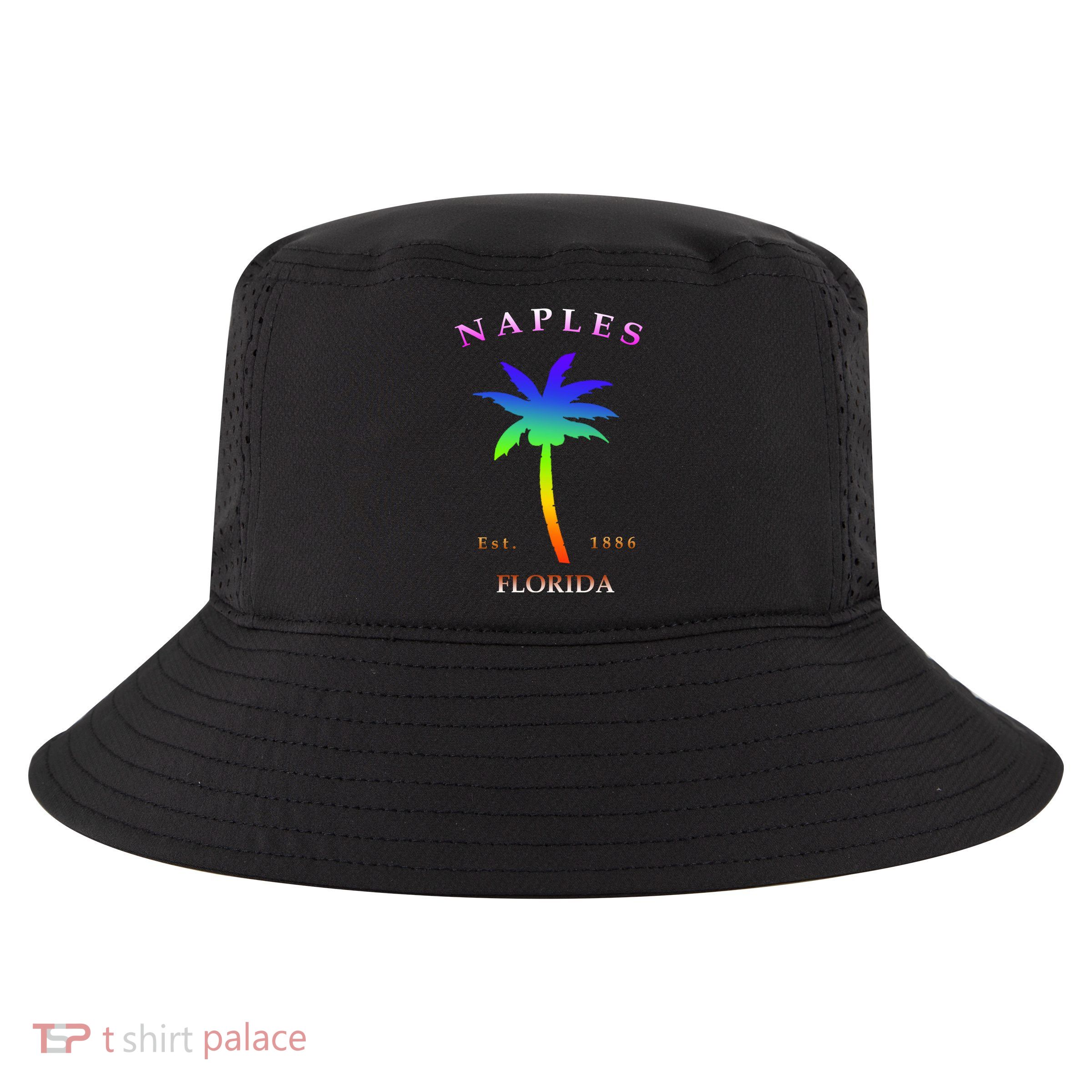 Retro Cool Original Naples Florida Beach Palm Tree Gift Cool Comfort Performance Bucket Hat