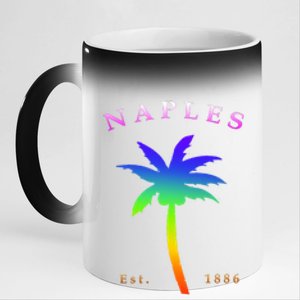 Retro Cool Original Naples Florida Beach Palm Tree Gift 11oz Black Color Changing Mug