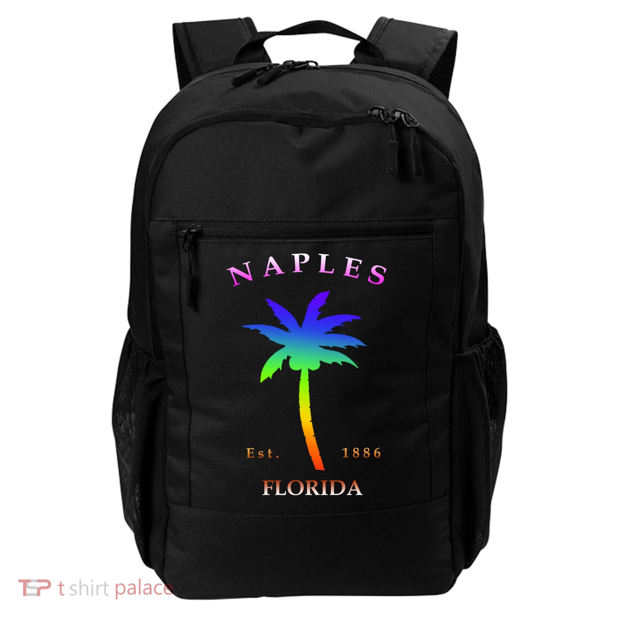 Retro Cool Original Naples Florida Beach Palm Tree Gift Backpack