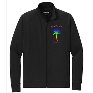 Retro Cool Original Naples Florida Beach Palm Tree Gift Stretch Full-Zip Cadet Jacket