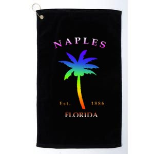 Retro Cool Original Naples Florida Beach Palm Tree Gift Platinum Collection Golf Towel