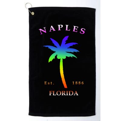 Retro Cool Original Naples Florida Beach Palm Tree Gift Golf Towel