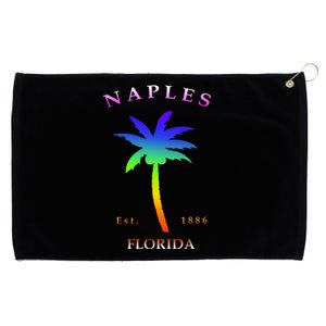 Retro Cool Original Naples Florida Beach Palm Tree Gift Grommeted Golf Towel