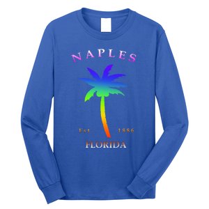 Retro Cool Original Naples Florida Beach Palm Tree Gift Long Sleeve Shirt