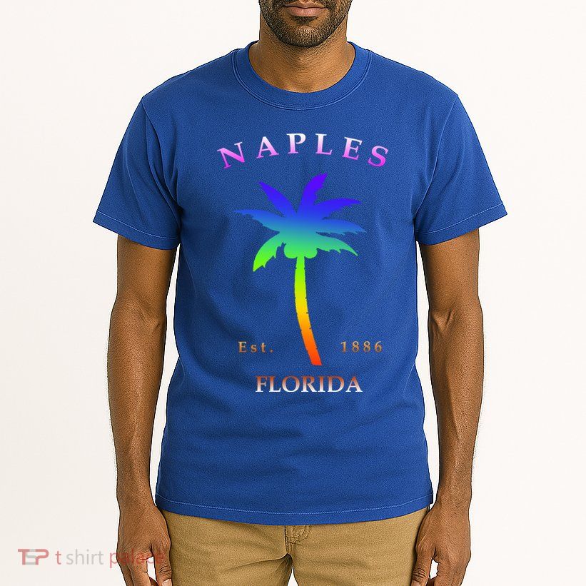 Retro Cool Original Naples Florida Beach Palm Tree Gift Tall T-Shirt