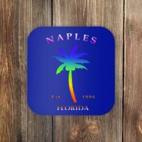 Retro Cool Original Naples Florida Beach Palm Tree Gift Coaster