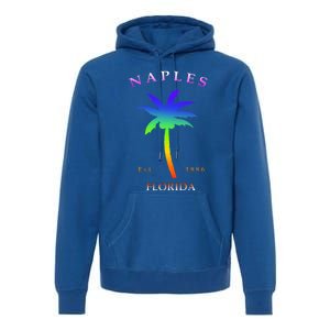 Retro Cool Original Naples Florida Beach Palm Tree Gift Premium Hoodie