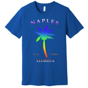 Retro Cool Original Naples Florida Beach Palm Tree Gift Premium T-Shirt