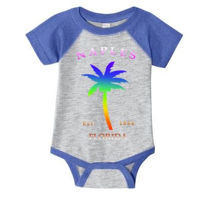 Retro Cool Original Naples Florida Beach Palm Tree Gift Infant Baby Jersey Bodysuit
