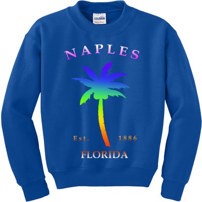 Retro Cool Original Naples Florida Beach Palm Tree Gift Kids Sweatshirt