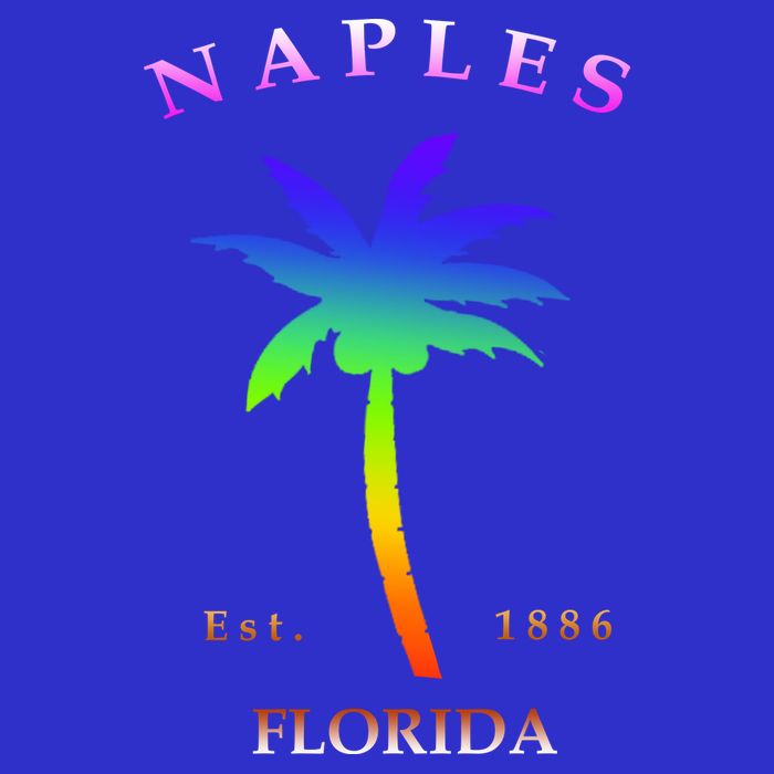 Retro Cool Original Naples Florida Beach Palm Tree Gift Zip Tote Bag