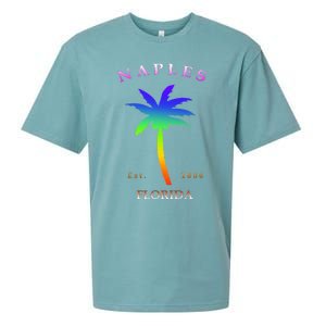 Retro Cool Original Naples Florida Beach Palm Tree Gift Sueded Cloud Jersey T-Shirt