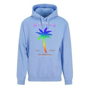 Retro Cool Original Naples Florida Beach Palm Tree Gift Unisex Surf Hoodie