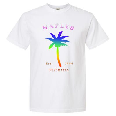 Retro Cool Original Naples Florida Beach Palm Tree Gift Garment-Dyed Heavyweight T-Shirt