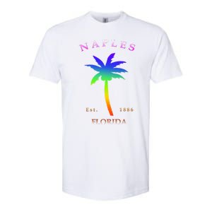 Retro Cool Original Naples Florida Beach Palm Tree Gift Softstyle CVC T-Shirt